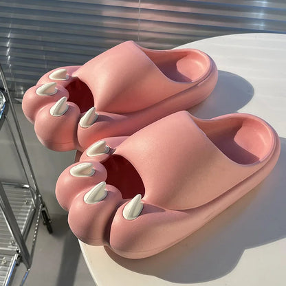 Cute Tiger Paw Cartoon Slippers – Unisex Funny Outdoor Summer Slides Featuring Bear & Cat Claw Design for Novelty Slide Footwear