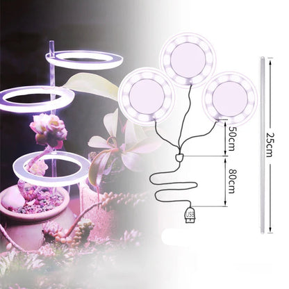 Angel Ring LED Grow Light - USB Full Spectrum Lamp for Indoor Plants & Seedlings
