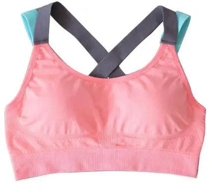 Shockproof Cross-Back Sports Bra – Push-Up, Breathable Workout Bra for Maximum Support During Running, Gym & Yoga Sessions