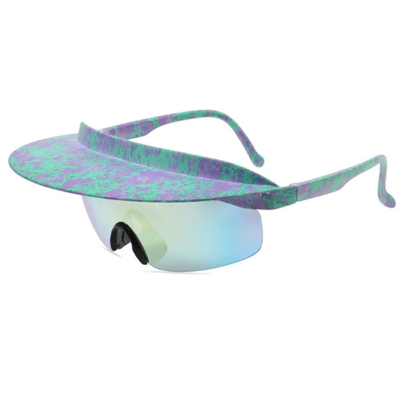 Sunglasses with Built-in Visor – Windproof Cycling Eyewear Shade for Outdoor Adventures, Stylish Sun Protection for Riders