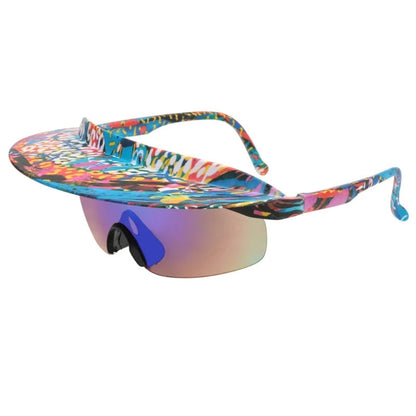 Sunglasses with Built-in Visor – Windproof Cycling Eyewear Shade for Outdoor Adventures, Stylish Sun Protection for Riders