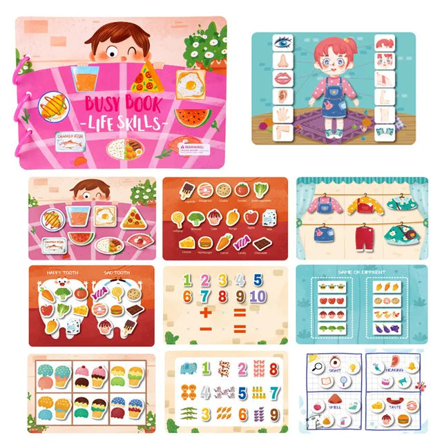 Montessori Baby Busy Book - Quiet Early Learning Educational Game with Matching Activities for Toddlers Ages 1 to 3