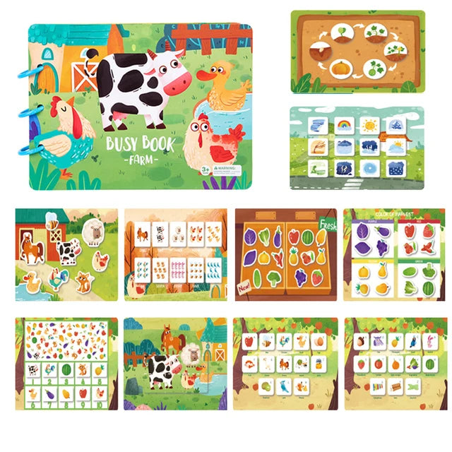 Montessori Baby Busy Book - Quiet Early Learning Educational Game with Matching Activities for Toddlers Ages 1 to 3