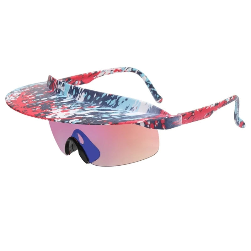 Sunglasses with Built-in Visor – Windproof Cycling Eyewear Shade for Outdoor Adventures, Stylish Sun Protection for Riders