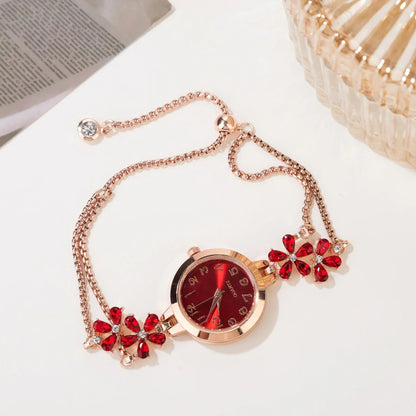 Vintage Rhinestone Women’s Quartz Bracelet Watch – Elegant Fashion Timepiece for Ladies, Classic Design for Luxury Everyday Style