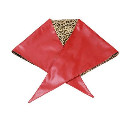 PU Leather and Leopard Bandana Headscarf – Handmade Hairscarf for Bold Style, Festival Wear & Artistic Statement Accessory