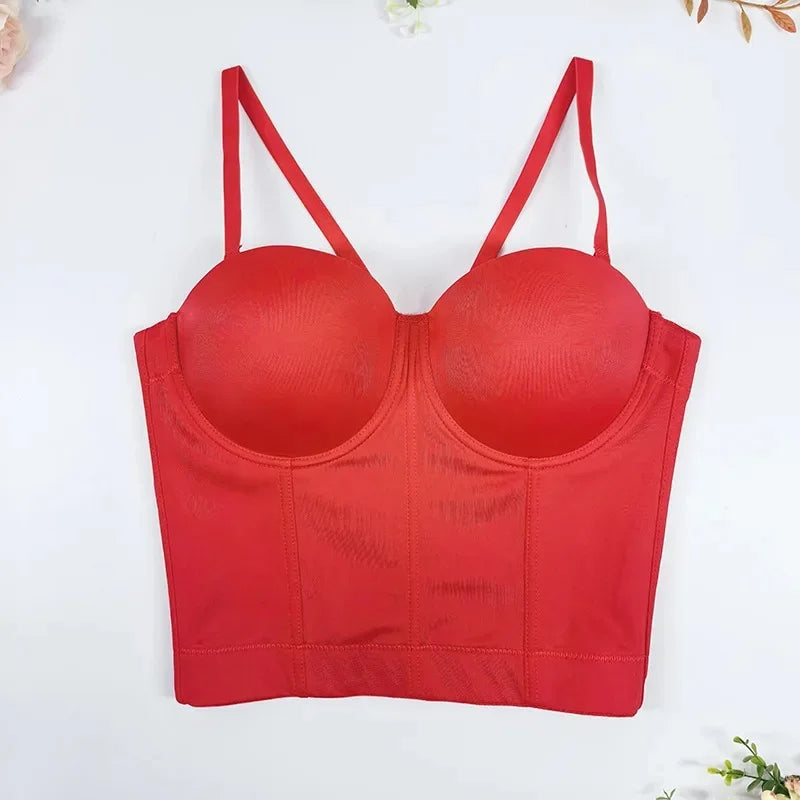 Strapless Backless Bodysuit – Sexy Slimming Crossbody Vest with Chest Wrap and Fishbone Support for Beautiful Silhouette Appeal