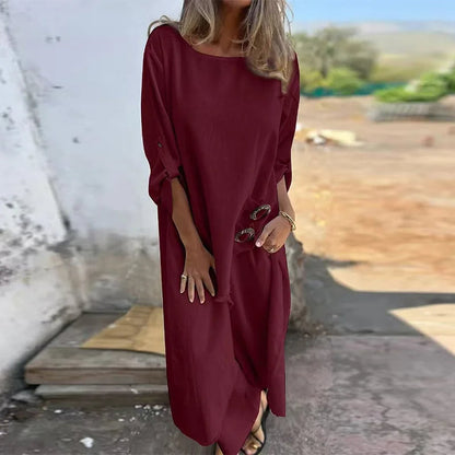 Women’s Casual Spring Summer Pants Set – Elegant Loose-Fit Pullover with Irregular Neck and Wide-Leg Pants for Effortless Everyday Sophistication