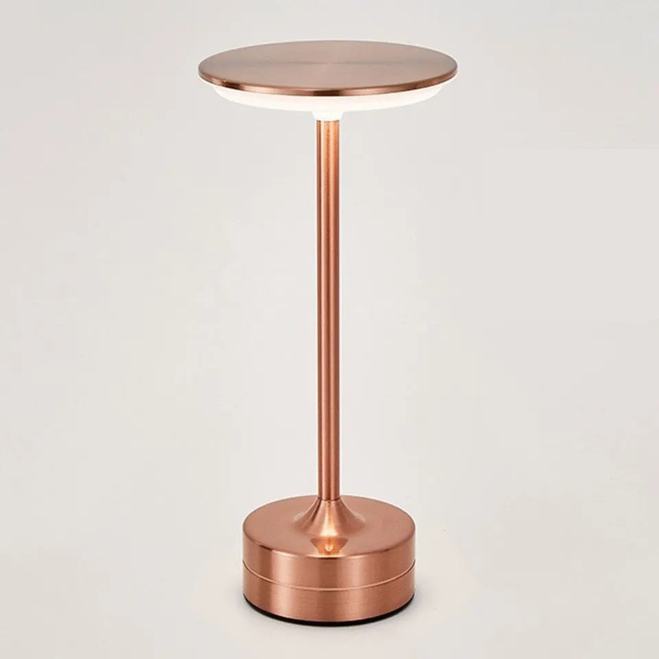 Touch-Activated USB Metal LED Table Lamp – Rechargeable Mood Light for Bedroom, Bar, or Restaurant Ambience and Desk Decor
