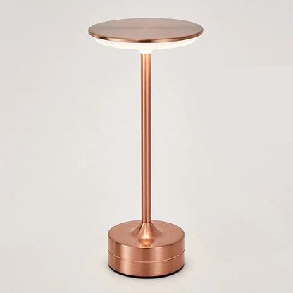Touch-Activated USB Metal LED Table Lamp – Rechargeable Mood Light for Bedroom, Bar, or Restaurant Ambience and Desk Decor