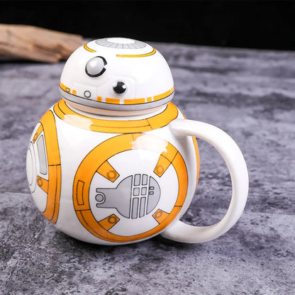 Star Wars R2-D2 Ceramic Mug with Lid – Thermal Insulated Mandalorian Coffee Cup for Kids & Adults, Creative Gift Box Kitchen Tool