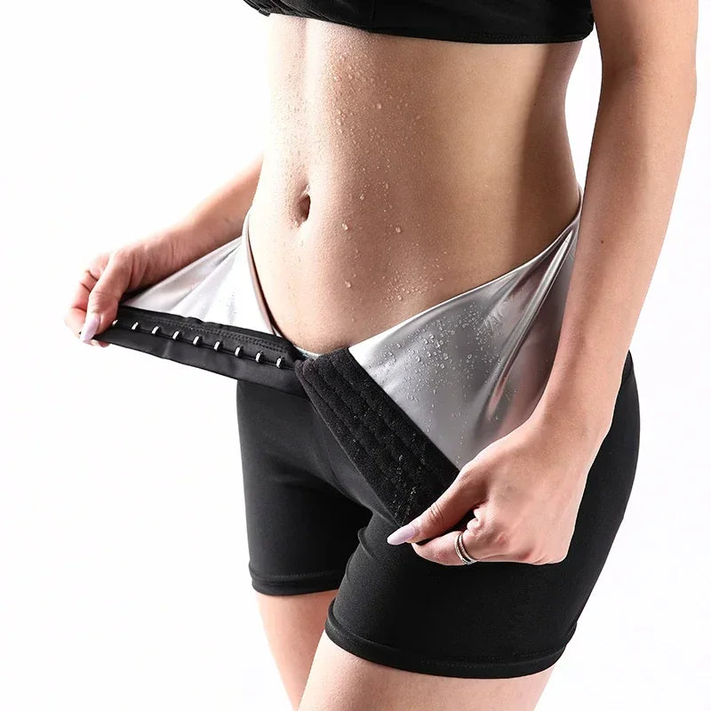 Sweat Sauna Body Shaper Pants - Hot Thermo Slimming Shorts with Tummy Control for Waist Training, Fitness & Weight Loss