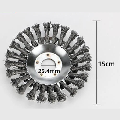 Heavy-Duty Mower Wire Weeding Wheel – Universal Lawn Mower Accessory with 6" and 8" Twisted Wire Heads for Fast, Efficient Garden Cleaning