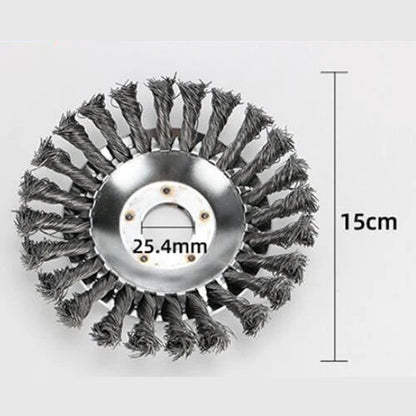 Heavy-Duty Mower Wire Weeding Wheel – Universal Lawn Mower Accessory with 6" and 8" Twisted Wire Heads for Fast, Efficient Garden Cleaning
