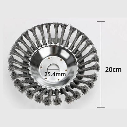 Heavy-Duty Mower Wire Weeding Wheel – Universal Lawn Mower Accessory with 6" and 8" Twisted Wire Heads for Fast, Efficient Garden Cleaning