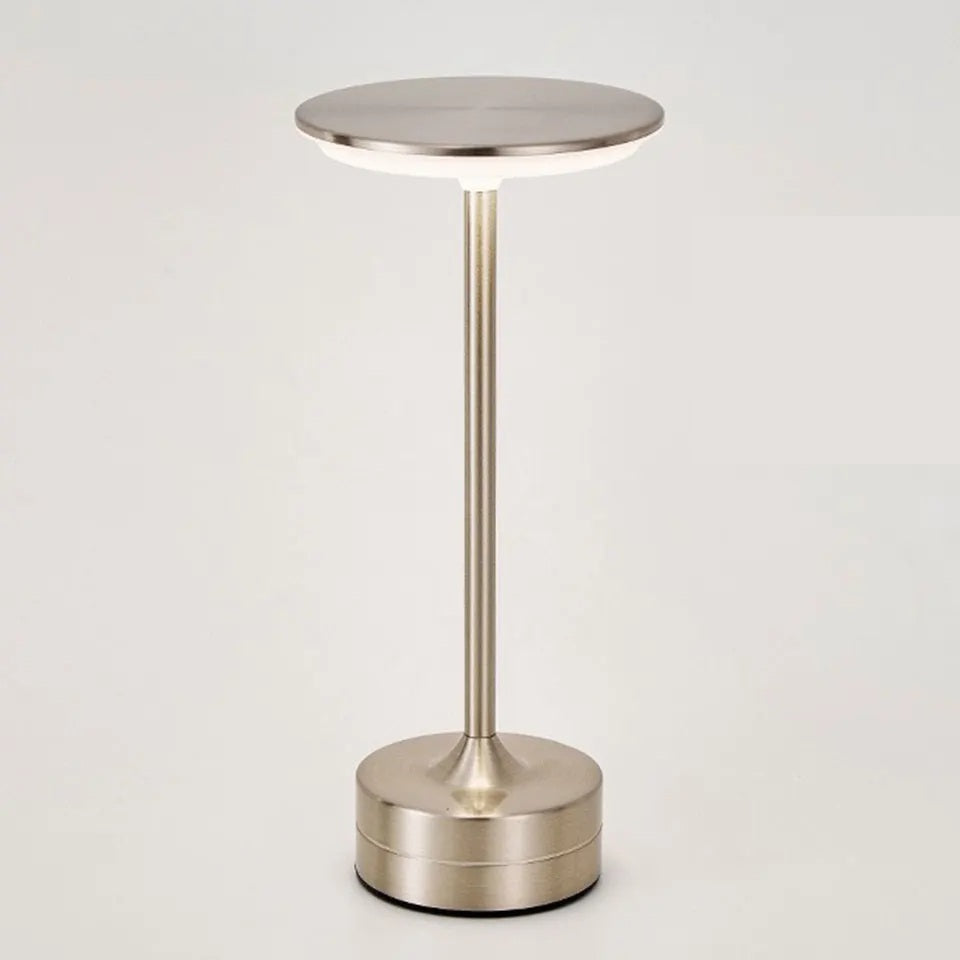 Touch-Activated USB Metal LED Table Lamp – Rechargeable Mood Light for Bedroom, Bar, or Restaurant Ambience and Desk Decor