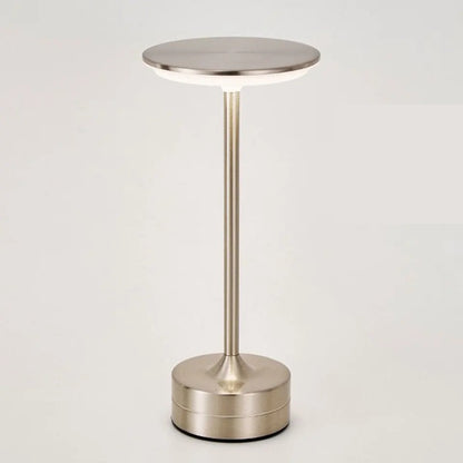 Touch-Activated USB Metal LED Table Lamp – Rechargeable Mood Light for Bedroom, Bar, or Restaurant Ambience and Desk Decor
