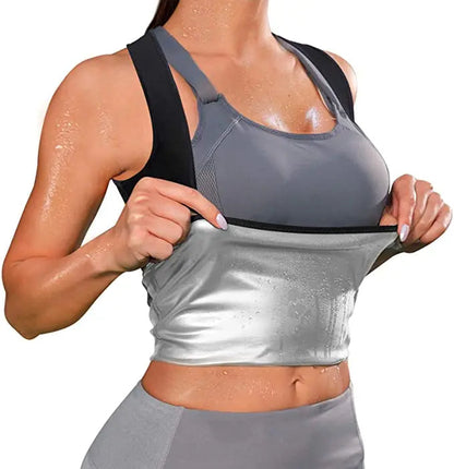 Women's Sauna Sweat Vest - Short Sleeve Heat-Trapping Shapewear for Slimming, Workout & Body Sculpting Results