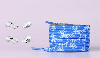 Elastic Shoelaces Sneakers - Colorful No-Tie Flat Laces with Metal Lock for Adults & Kids, Lazy Fit, Stylish Convenience
