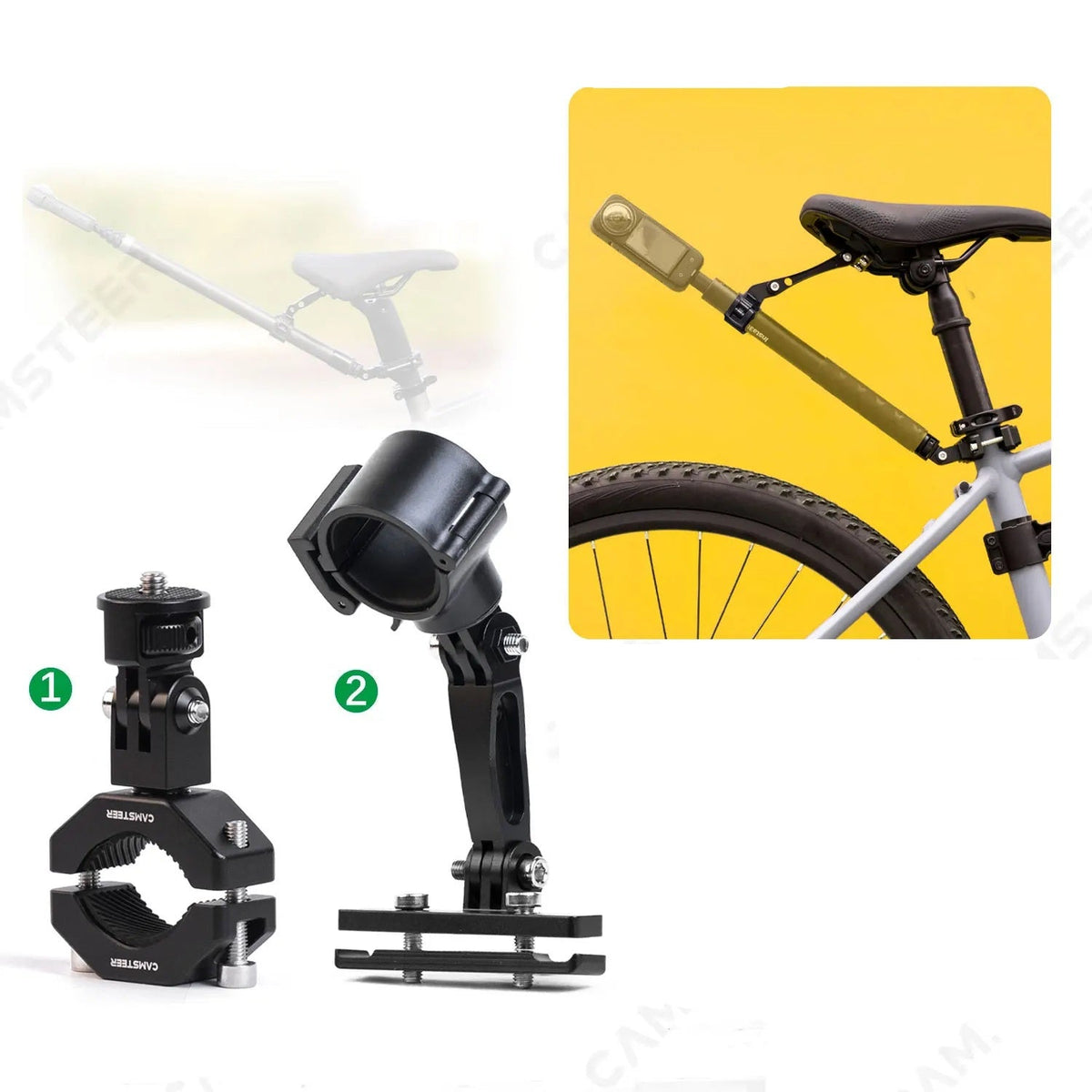 Premium Bicycle Backseat Mount – Capture Epic Rides with Third-Person GoPro/Insta360 Views, Fits Hero 13 to DJI 5