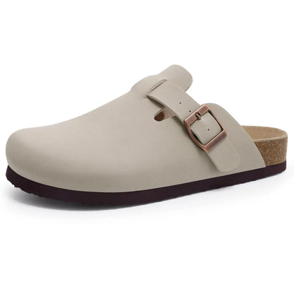 Comwarm Arch Support Suede Mules – Unisex Cork Sole Clogs for Home, Beach, Outdoor Comfort & Stylish Everyday Footwear