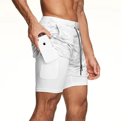 Quick-Dry Gym Training Shorts for Men – 2-in-1 Jogger Shorts with Built-in Liner for Summer Workouts, Jogging & Fitness Style