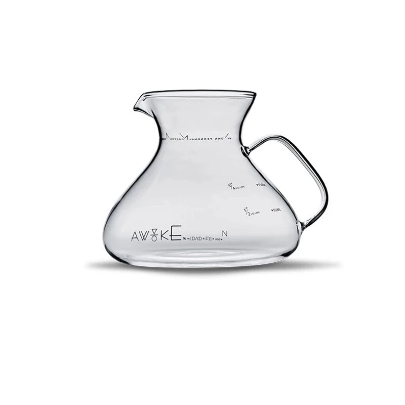 Coffee Carafe – 450ml Glass Sharing Pot with Water Level Display for Manual Brewing, Pour Over, and Barista Accessories