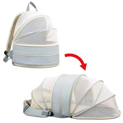 Outdoor Breathable Pet Carrier Backpack – Expandable Mesh Shoulder Bag for Cats & Dogs, Portable Travel Cage for Hiking & Vet Visits