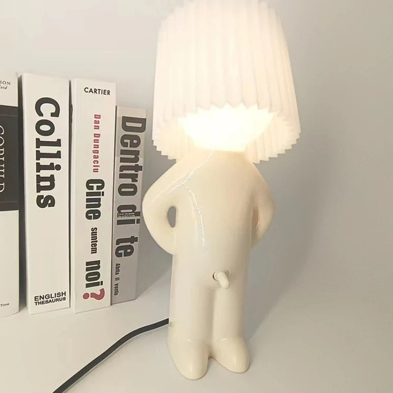 Naughty Boy LED Pleated Table Lamp – Unique Child-Friendly Night Light with Reading Mode, Creative Design for Bedroom Ambiance