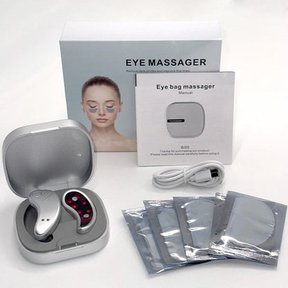 LED Red Light Eye Therapy Device – EMS Microcurrent Eye Massager Reduces Wrinkles, Relieves Eye Fatigue, and Brightens Under-Eye Area