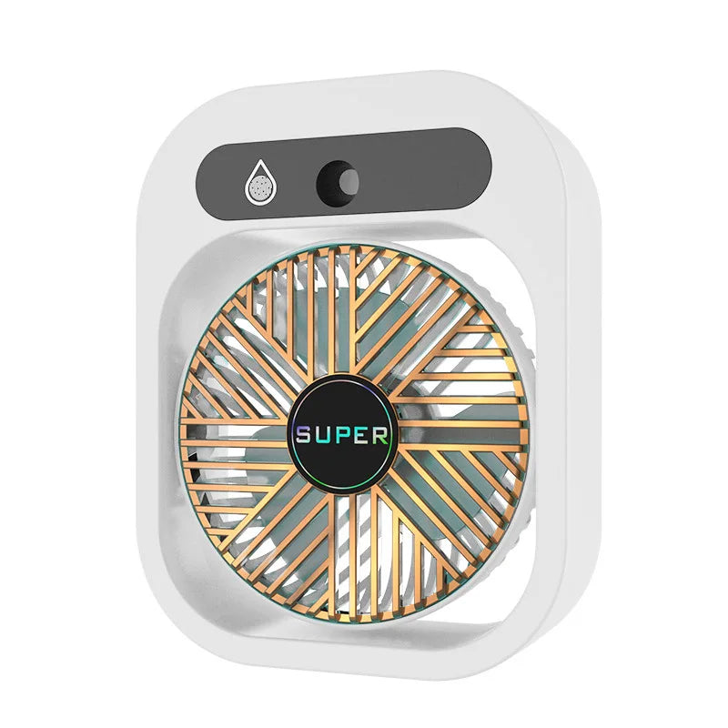 USB Mini Ice Fog Fan – Multi-Function 1200mAh Cooling Device with Humidifier, Air Conditioning Features, and Desk Portability