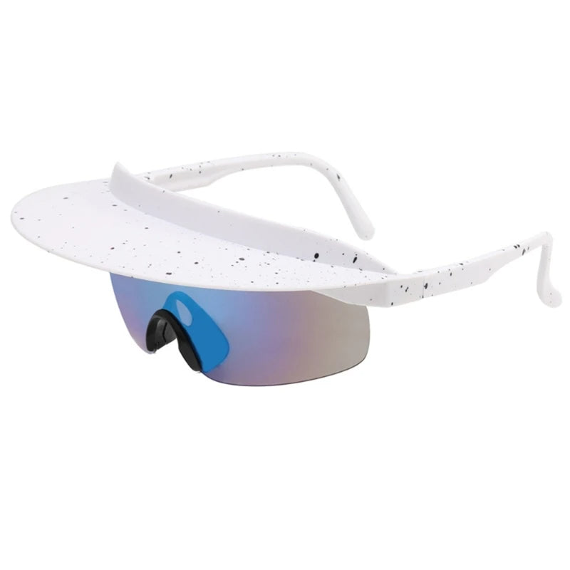 Sunglasses with Built-in Visor – Windproof Cycling Eyewear Shade for Outdoor Adventures, Stylish Sun Protection for Riders