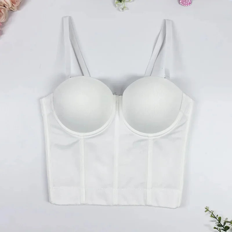 Strapless Backless Bodysuit – Sexy Slimming Crossbody Vest with Chest Wrap and Fishbone Support for Beautiful Silhouette Appeal