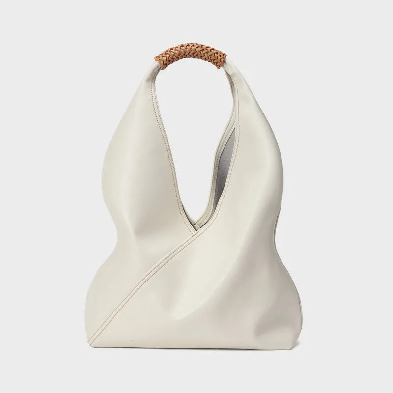 Genuine Leather Tote Bag - Spacious Spring/Summer Women's Handbag with Shoulder Strap for Commuting in Style