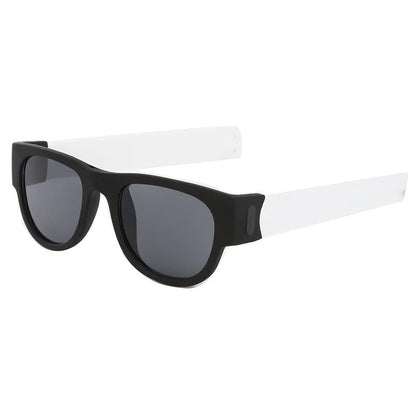 Folding Slap Sunglasses – Trendy Polarized Shades for Men with Mirror Finish and Wristband-Style Folding Innovation