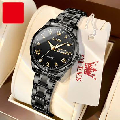 Luxury Couple Watches – Stainless Steel Waterproof Timepieces for Men & Women, Romantic Gift Set with Matching Elegant Style