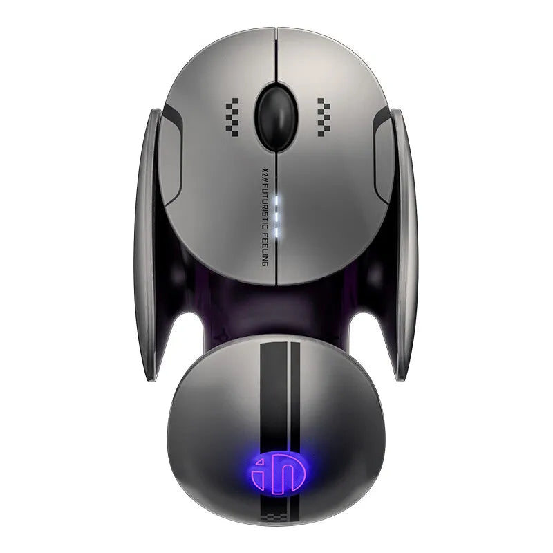 Inphic X2 Silent Bluetooth Mouse - Metal Base Rechargeable Wireless Mouse for Gaming, Office, Laptop, and Ultra Quiet Clicking