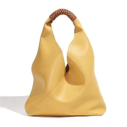 Genuine Leather Tote Bag - Spacious Spring/Summer Women's Handbag with Shoulder Strap for Commuting in Style