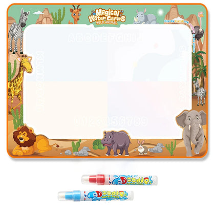 Magic Water Drawing Mat – Reusable Montessori Water Canvas with Pen for Kids’ Educational Painting, Color-Free Sensory Play and Learning