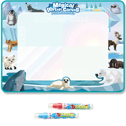 Magic Water Drawing Mat – Reusable Montessori Water Canvas with Pen for Kids’ Educational Painting, Color-Free Sensory Play and Learning
