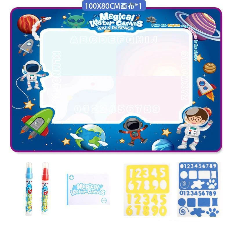 Magic Water Drawing Mat – Reusable Montessori Water Canvas with Pen for Kids’ Educational Painting, Color-Free Sensory Play and Learning