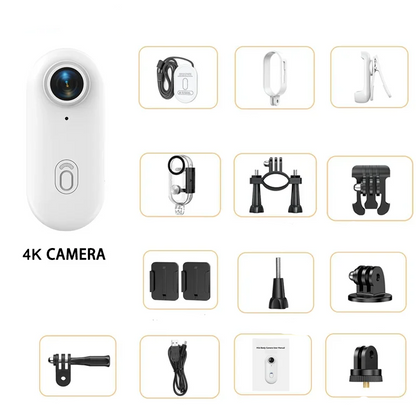 Ultra-Compact 4K WiFi Action Camera – Wireless Mini Bodycam for Motorcycle Helmet Perfect for Capturing Every Outdoor Adventure
