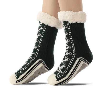 Non-Slip Fluffy Thermal Socks – Plush Home Socks for Women, Cozy Floor Gripper Slippers for Winter Comfort