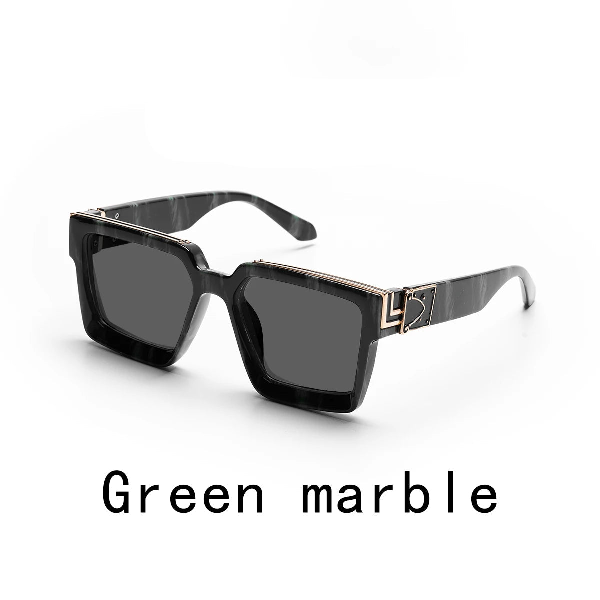 Retro Black Millionaire Shades – Luxury Designer Square Sunglasses for Men and Women, Trendy 2024 Style