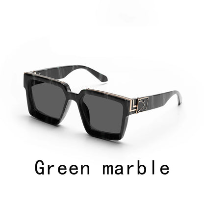 Retro Black Millionaire Shades – Luxury Designer Square Sunglasses for Men and Women, Trendy 2024 Style