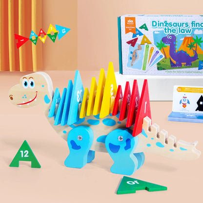 Wooden Dinosaur Toy – Fun & Adorable Educational Toy for Kids with Early Learning Blocks and Recognition
