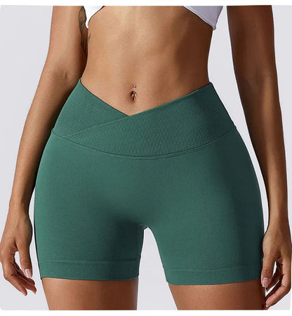 Tight Hip High-Waist Yoga Shorts – Seamless Quick-Dry Gym Tights for a Sculpted, Sexy Workout Look