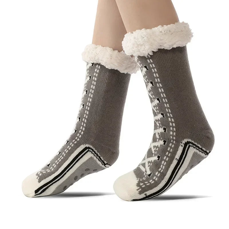 Non-Slip Fluffy Thermal Socks – Plush Home Socks for Women, Cozy Floor Gripper Slippers for Winter Comfort