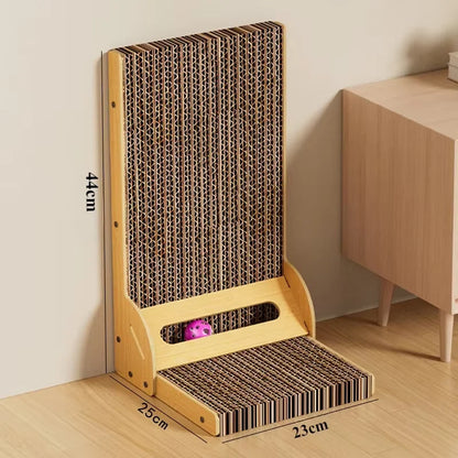 L-Shaped Interactive Cat Scratching Board – Wear-Resistant Wooden Post for Grinding Claws and Training Cats with Durable Materials