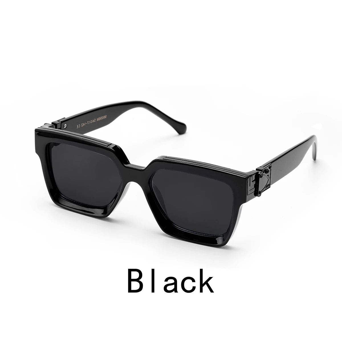 Retro Black Millionaire Shades – Luxury Designer Square Sunglasses for Men and Women, Trendy 2024 Style